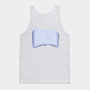 An open, magic blue book with stars for readers Tank Top